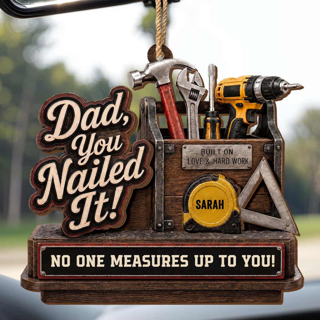 Personalized Double Layer Wood Ornament for Dad Gift Idea 2-Layered Wood Ornament GradoCreations