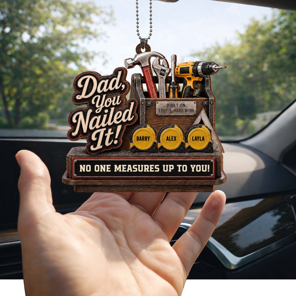 Personalized Wood Ornament Custom Name Gift for Dad's Car Wood Ornament GradoCreations