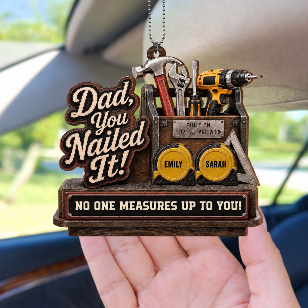 Personalized Wood Ornament Custom Name Gift for Dad's Car Wood Ornament GradoCreations