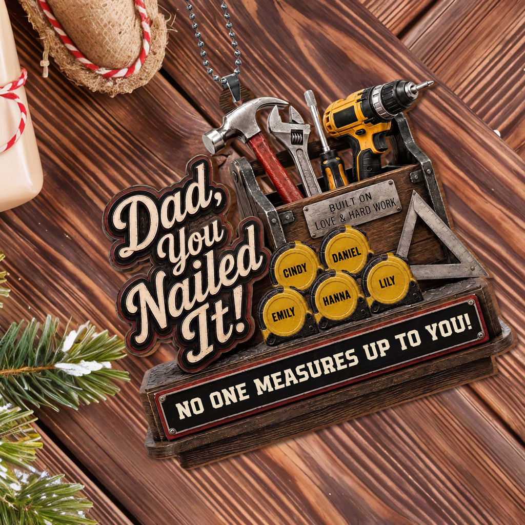 Personalized Wood Ornament Custom Name Gift for Dad's Car Wood Ornament GradoCreations