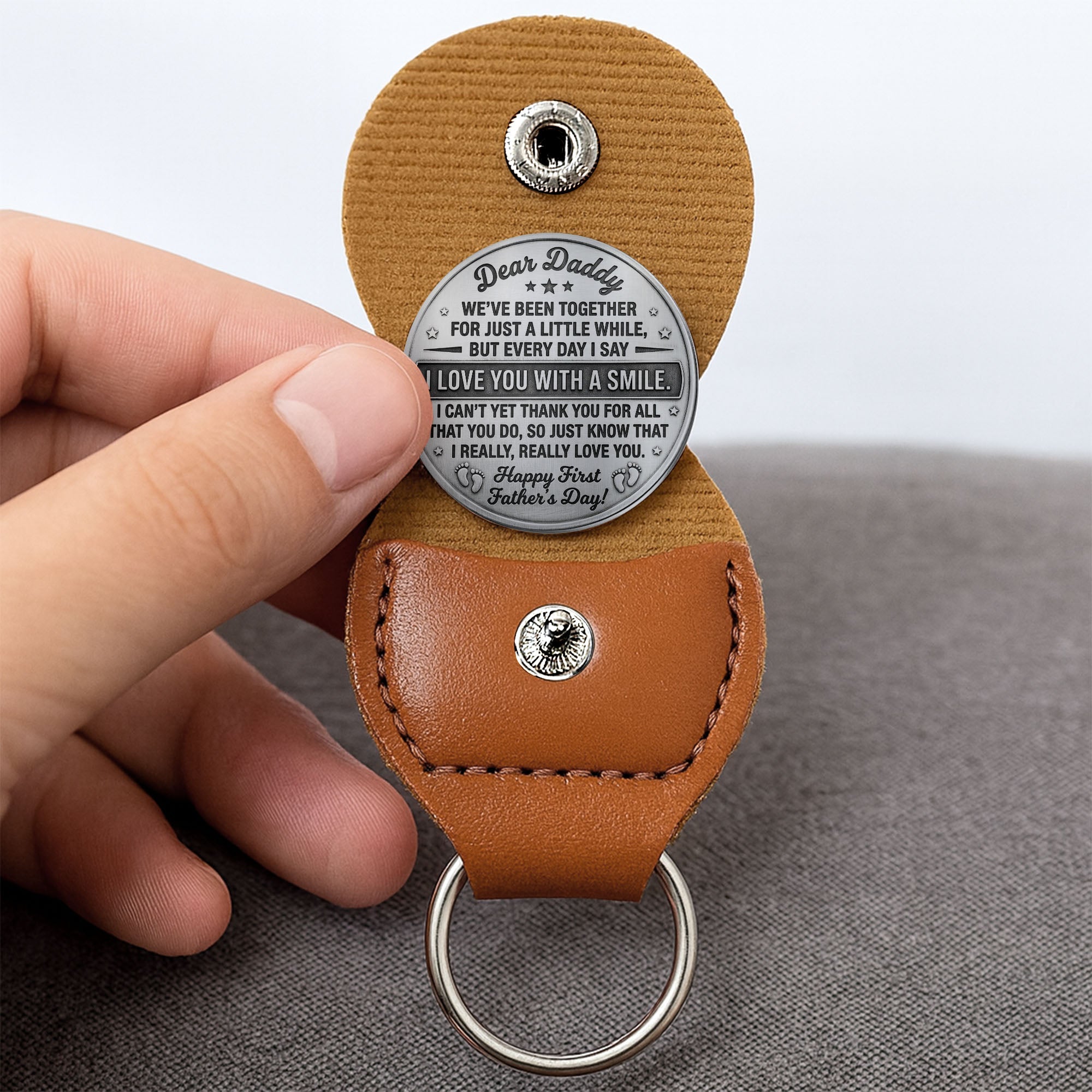 Personalized Pocket Hug Custom Message Gift for Dad's 1st Father's Day Pocket Hug GradoCreations
