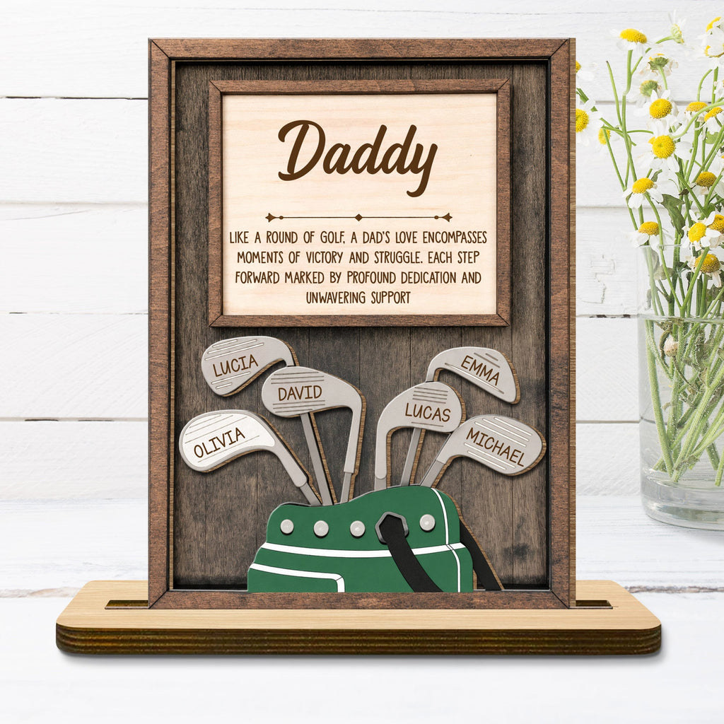 Personalized Golf Wood Plaque Custom Name Gift for Dad Wood Plaque GradoCreations