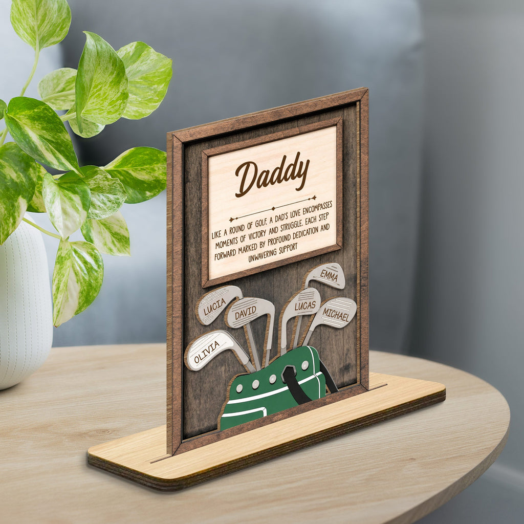 Personalized Golf Wood Plaque Custom Name Gift for Dad Wood Plaque GradoCreations