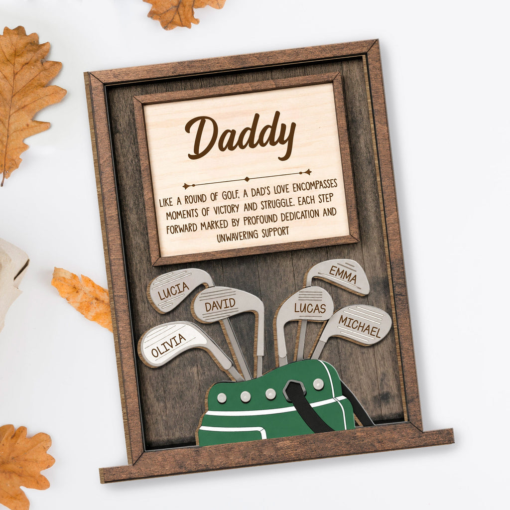 Personalized Golf Wood Plaque Custom Name Gift for Dad Wood Plaque GradoCreations