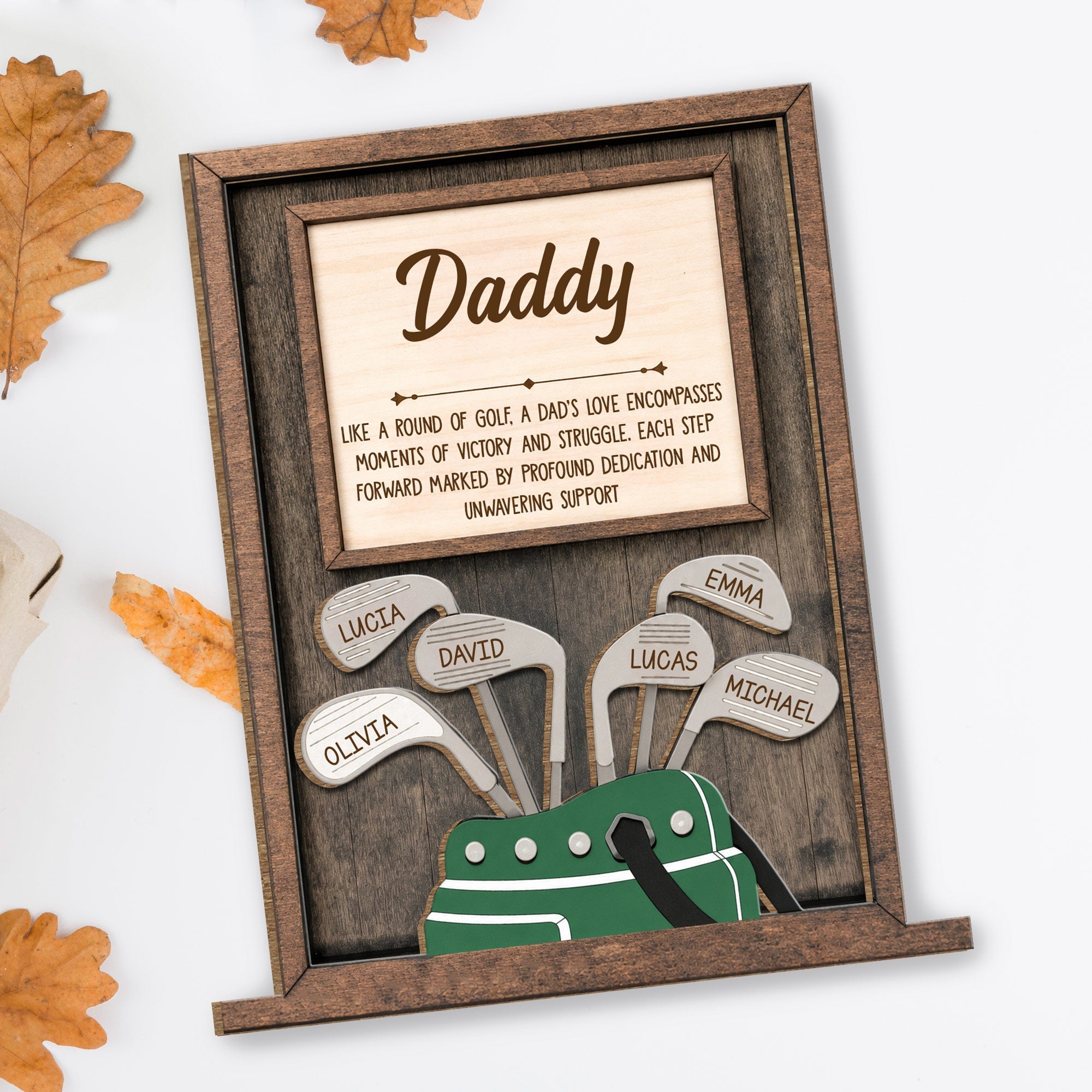 Personalized Golf Wood Plaque Custom Name Gift for Dad Wood Plaque GradoCreations