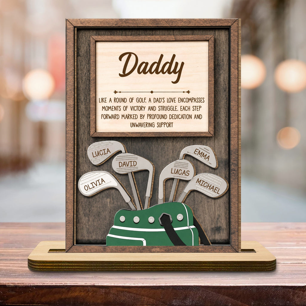 Personalized Golf Wood Plaque Custom Name Gift for Dad Wood Plaque GradoCreations