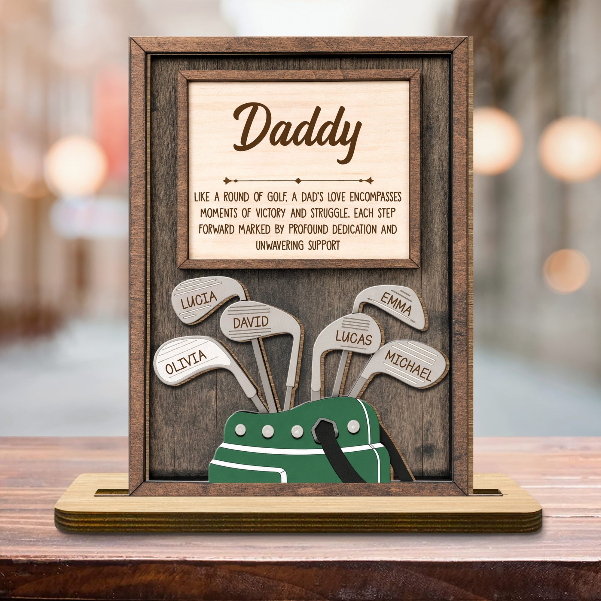 Personalized Golf Wood Plaque Custom Name Gift for Dad Wood Plaque GradoCreations
