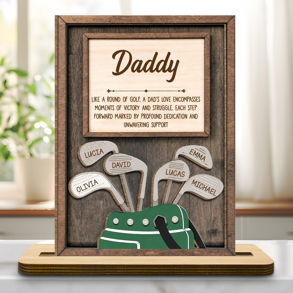 Personalized Golf Wood Plaque Custom Name Gift for Dad Wood Plaque GradoCreations