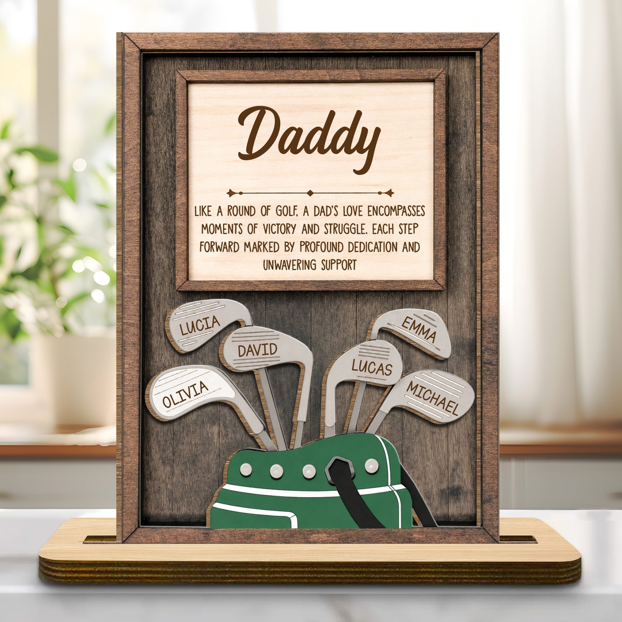 Personalized Golf Wood Plaque Custom Name Gift for Dad Wood Plaque GradoCreations