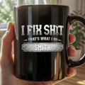 Personalized Black Mug Custom Quote Gift for Dad Handyman Black Mug GradoCreations