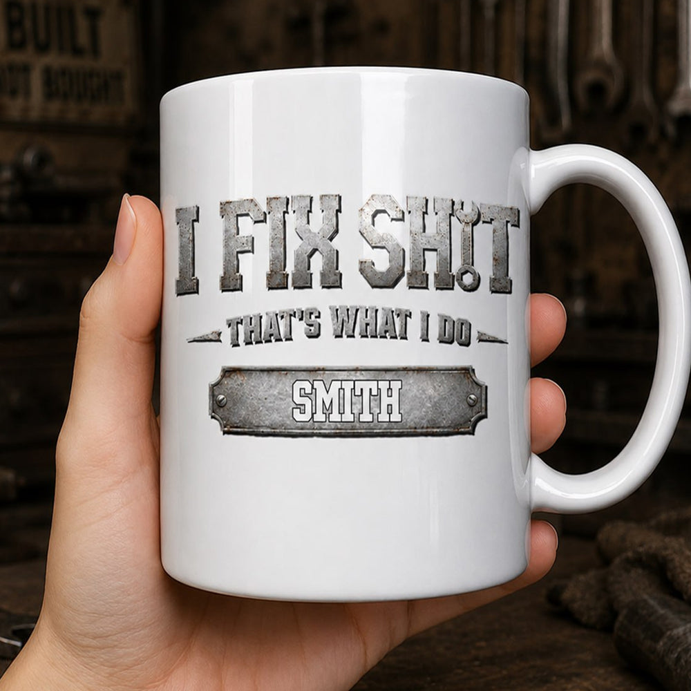 Personalized Industrial Coffee Mug Custom Name Gift for Dad Edge-to-edge Mug GradoCreations