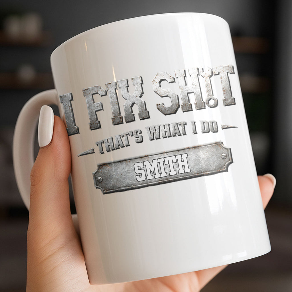 Personalized Industrial Coffee Mug Custom Name Gift for Dad Edge-to-edge Mug GradoCreations