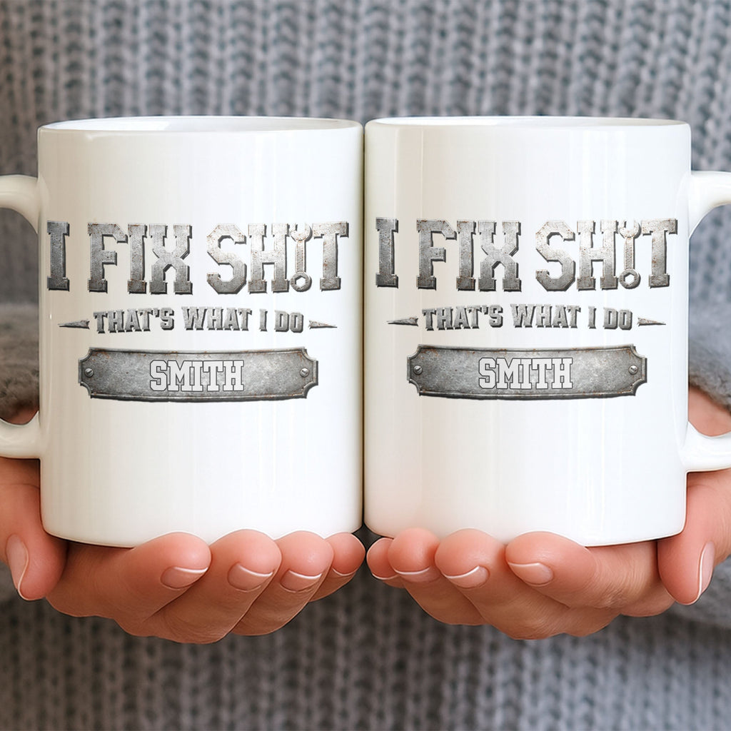 Personalized Industrial Coffee Mug Custom Name Gift for Dad Edge-to-edge Mug GradoCreations