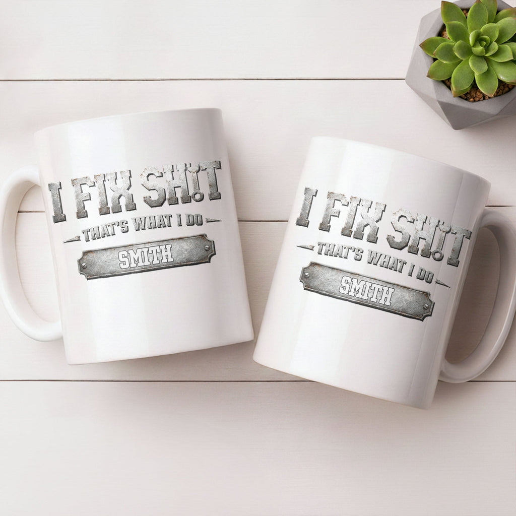 Personalized Industrial Coffee Mug Custom Name Gift for Dad Edge-to-edge Mug GradoCreations