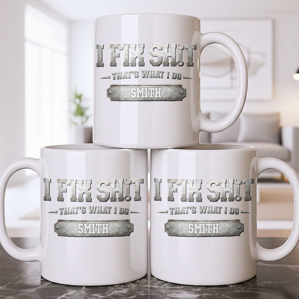 Personalized Industrial Coffee Mug Custom Name Gift for Dad Edge-to-edge Mug GradoCreations