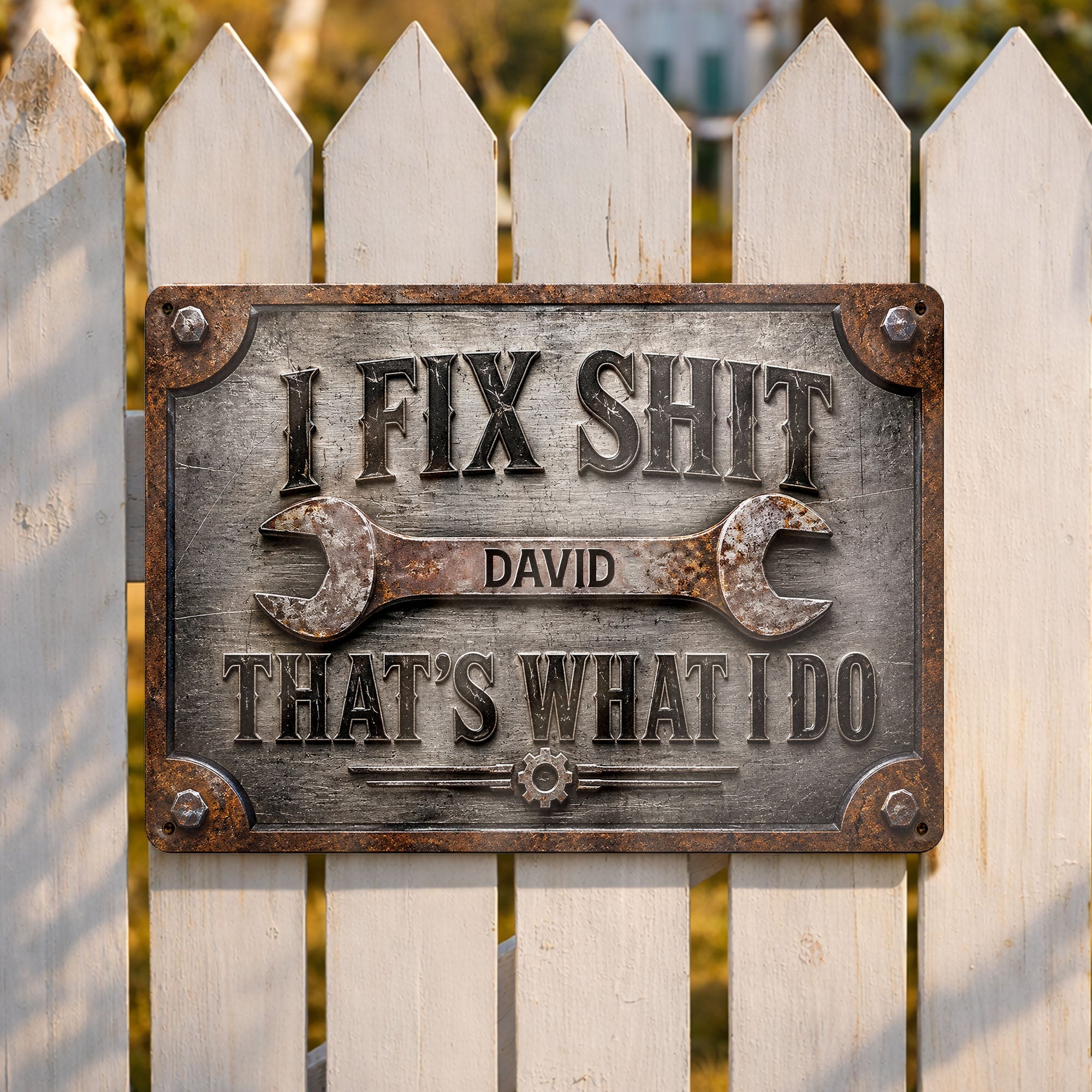 Personalized Metal Sign Custom Name Handyman Gift for Dad Metal Sign GradoCreations