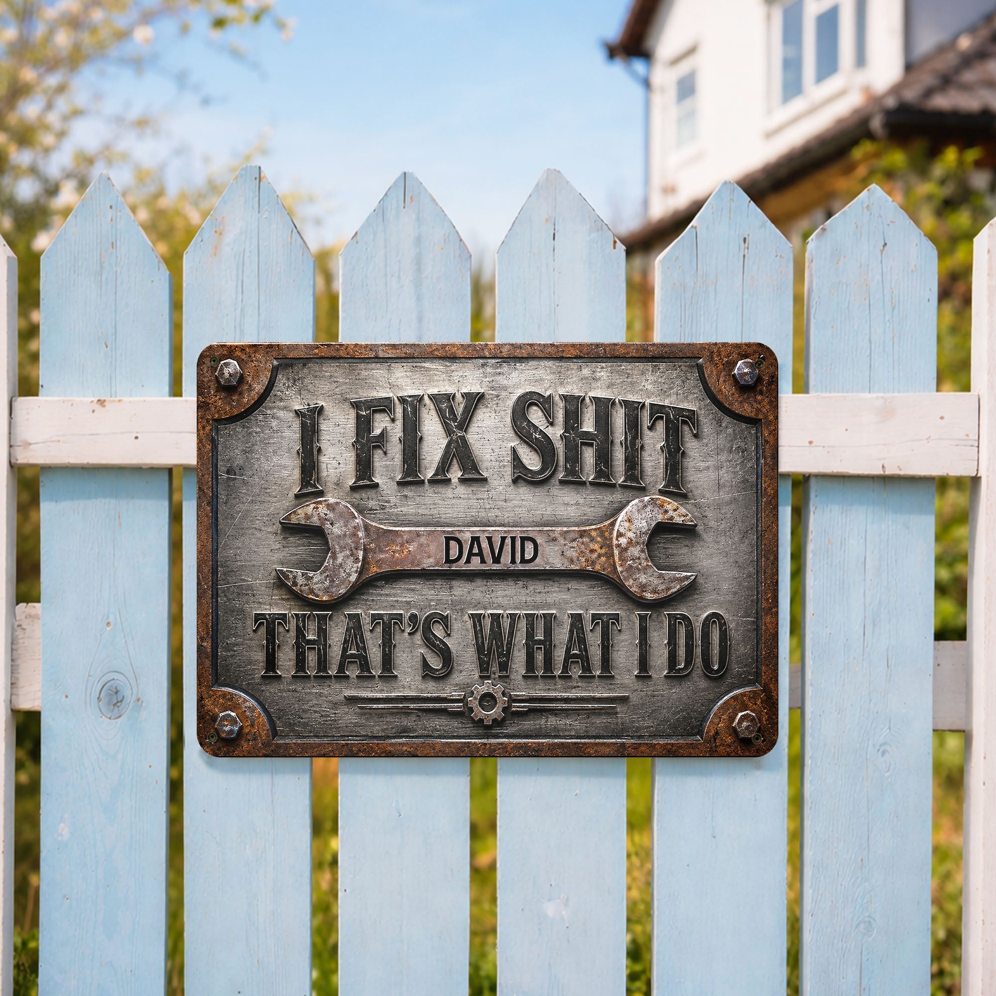 Personalized Metal Sign Custom Name Handyman Gift for Dad Metal Sign GradoCreations