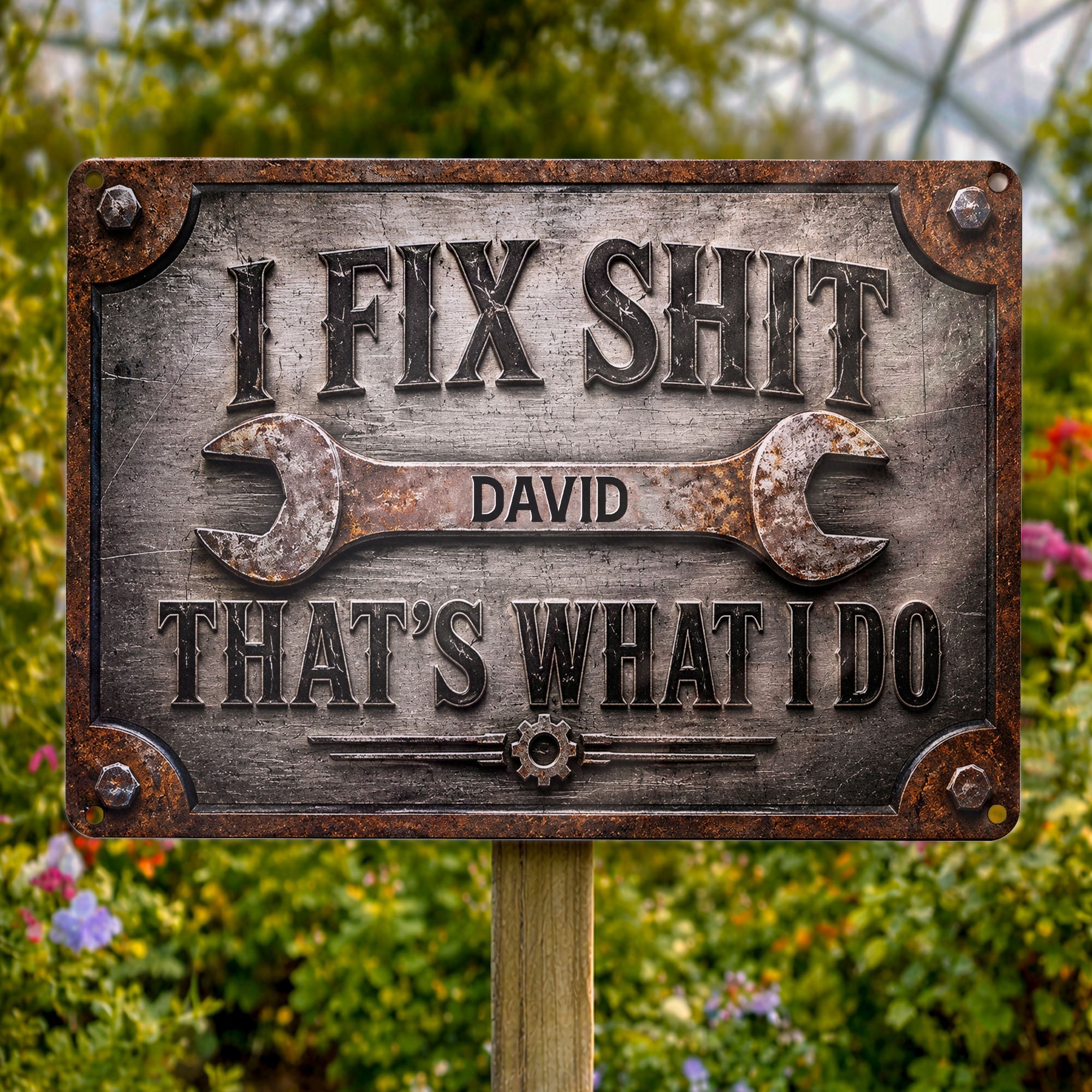 Personalized Metal Sign Custom Name Handyman Gift for Dad Metal Sign GradoCreations