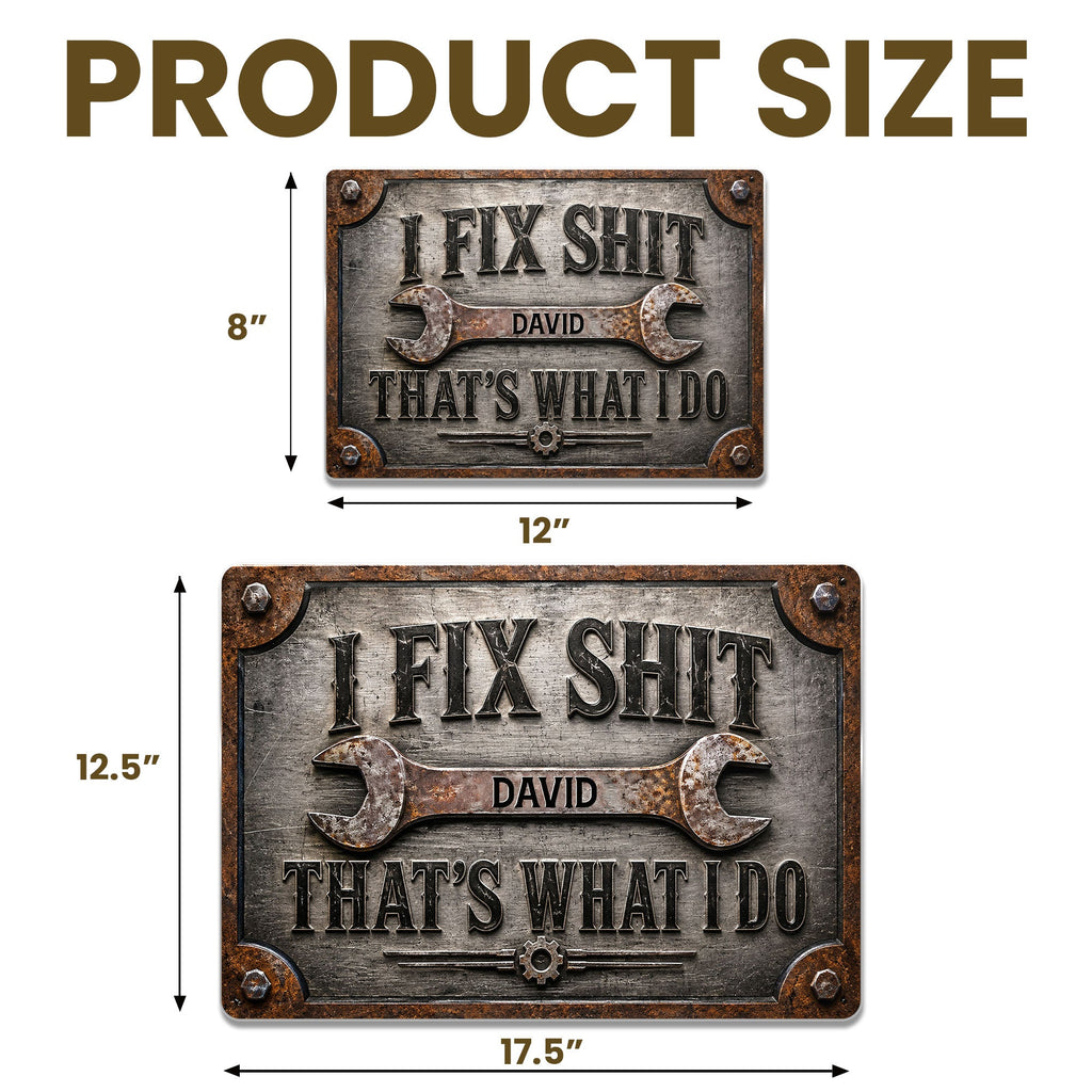 Personalized Metal Sign Custom Name Handyman Gift for Dad Metal Sign GradoCreations