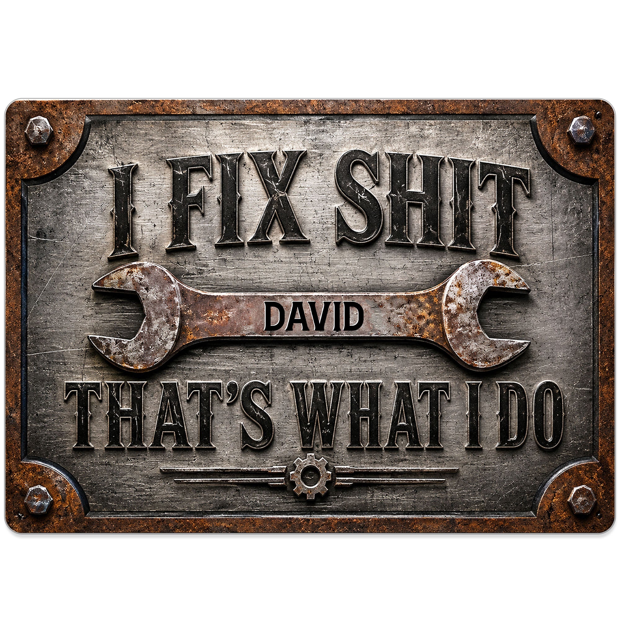 Personalized Metal Sign Custom Name Handyman Gift for Dad Metal Sign GradoCreations