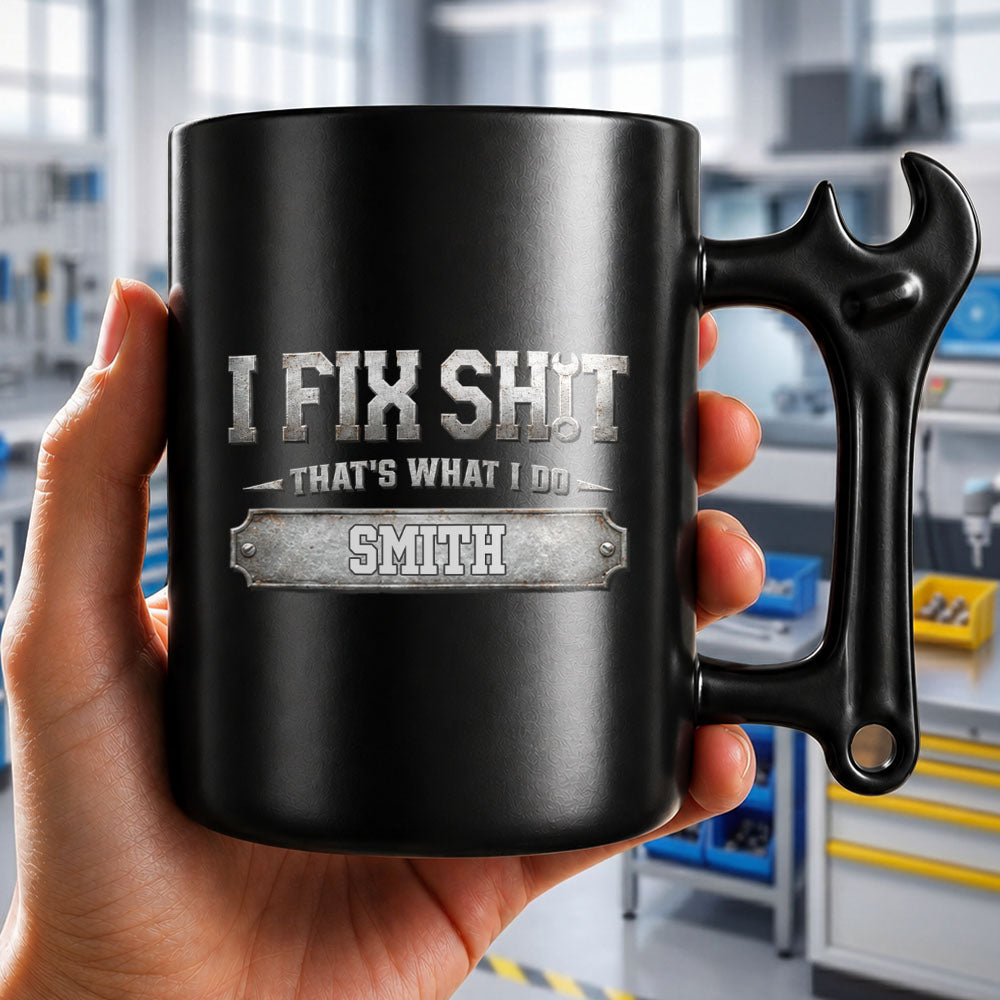 Personalized Wrench Handle Coffee Mug Custom Name Gift for Dad Wrench Handle Mug GradoCreations