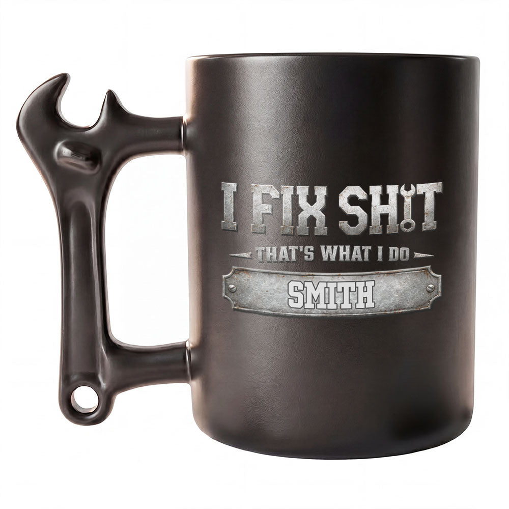 Personalized Wrench Handle Coffee Mug Custom Name Gift for Dad Wrench Handle Mug GradoCreations