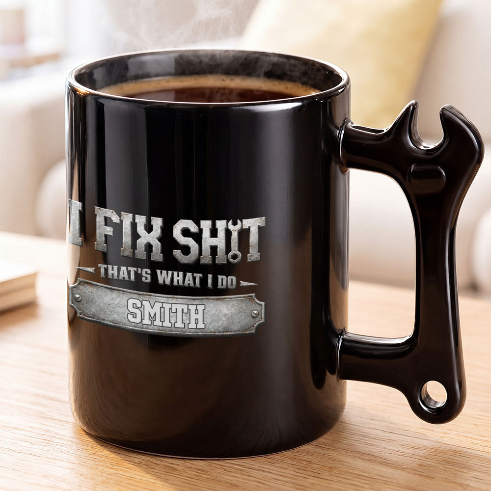 Personalized Wrench Handle Coffee Mug Custom Name Gift for Dad Wrench Handle Mug GradoCreations