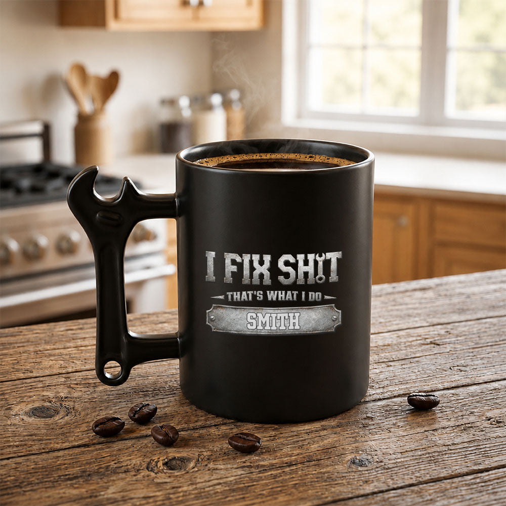 Personalized Wrench Handle Coffee Mug Custom Name Gift for Dad Wrench Handle Mug GradoCreations