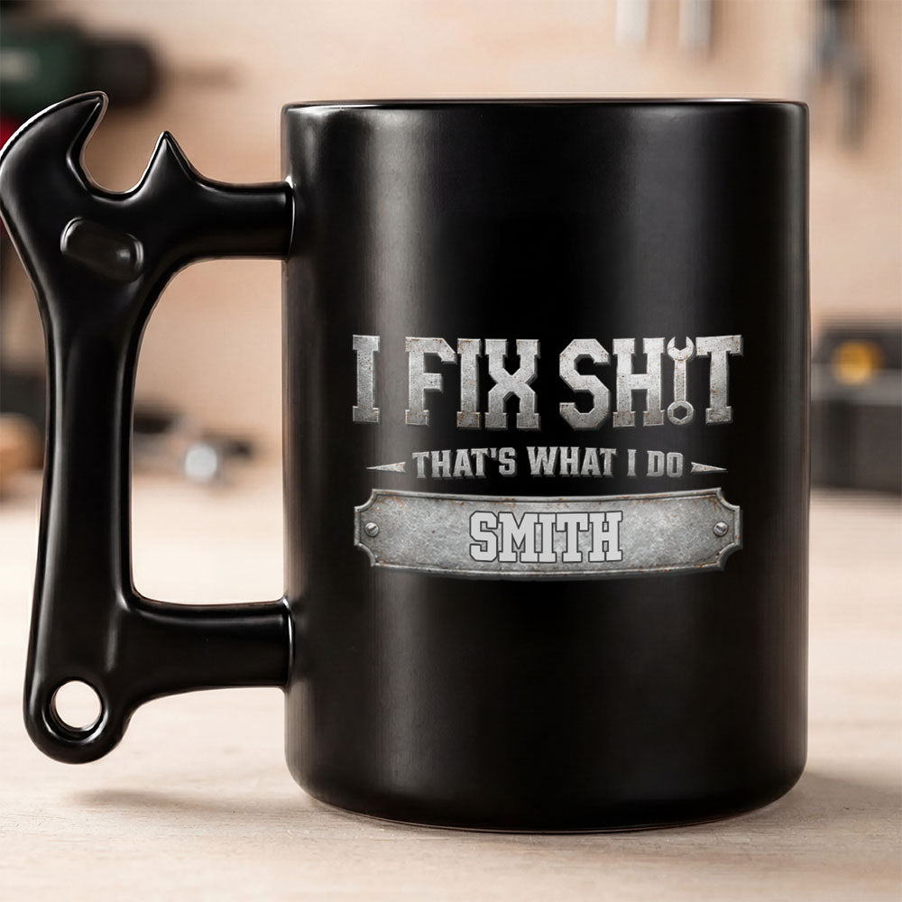Personalized Wrench Handle Coffee Mug Custom Name Gift for Dad Wrench Handle Mug GradoCreations