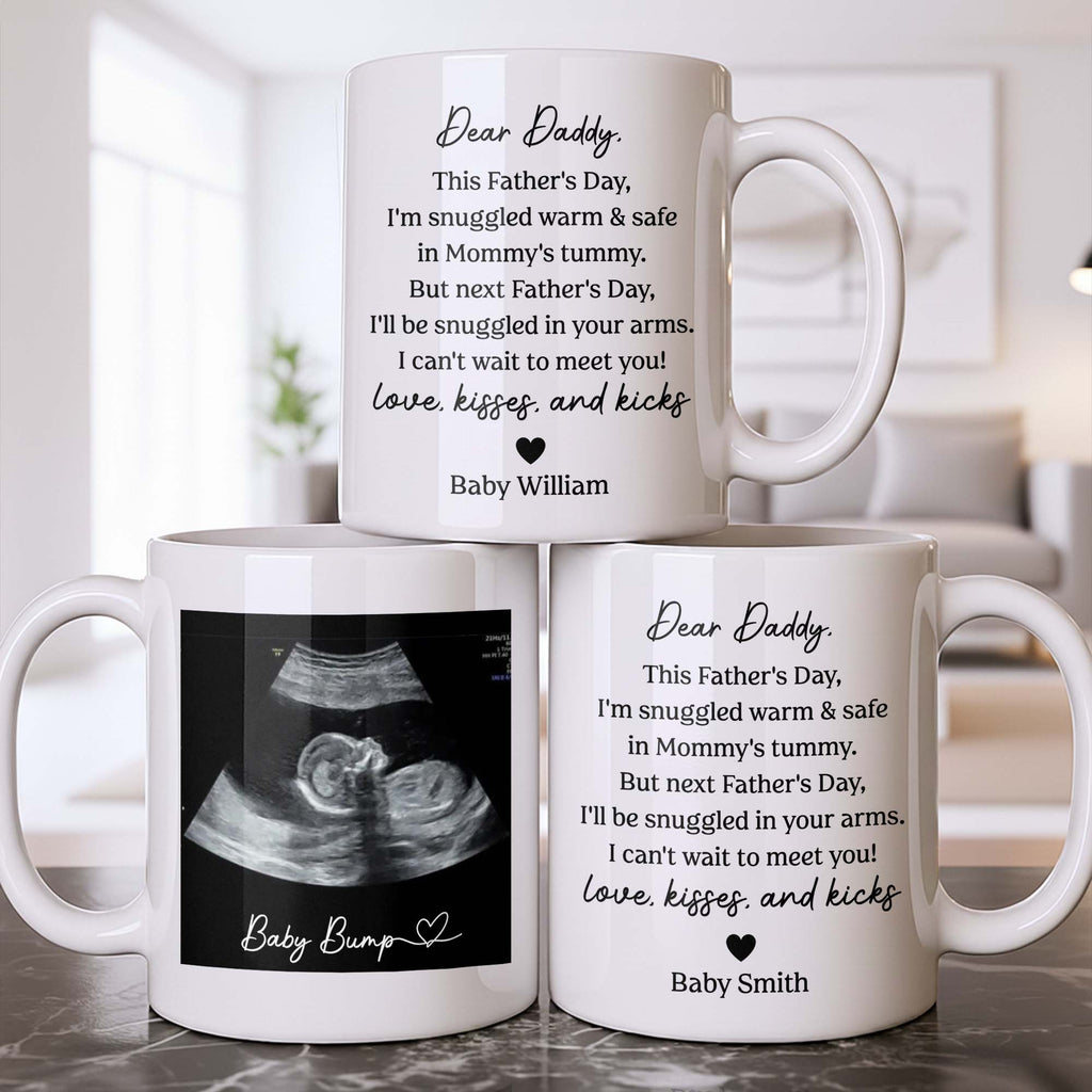 Personalized Father's Day Photo Mug Custom Ultrasound Gift for Dad Edge-to-edge Mug GradoCreations