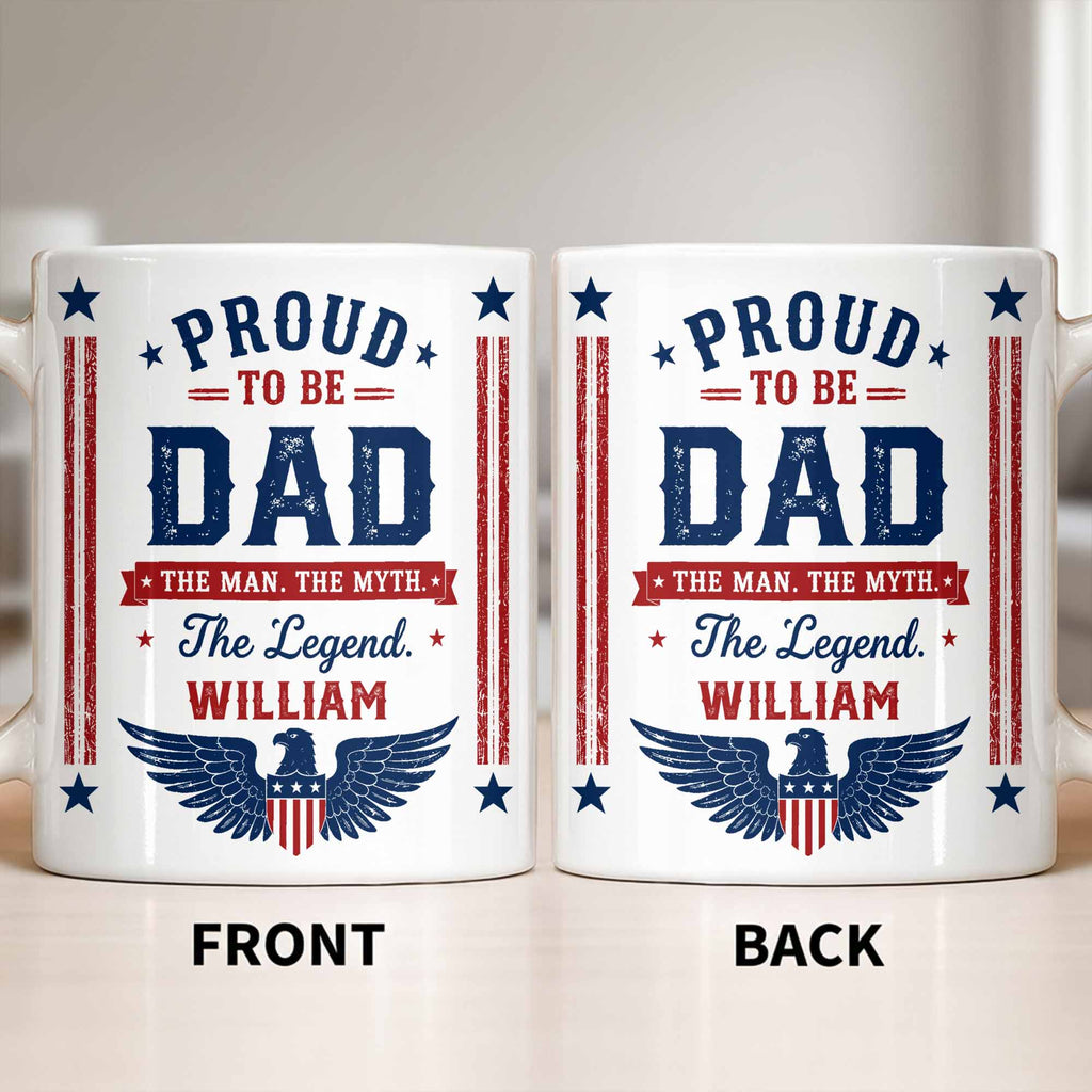 Personalized Patriotic Eagle Coffee Mug Custom Gift for Dad Edge-to-edge Mug GradoCreations