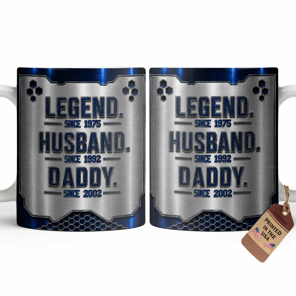 Personalized Honeycomb Coffee Mug Custom for Dad Husband Edge-to-edge Mug GradoCreations