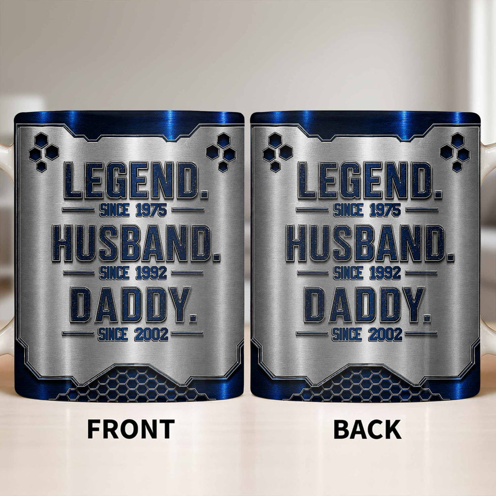 Personalized Honeycomb Coffee Mug Custom for Dad Husband Edge-to-edge Mug GradoCreations