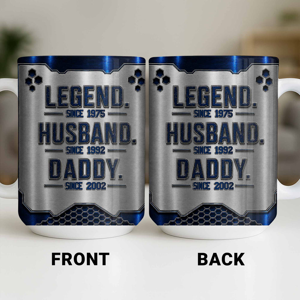Personalized Honeycomb Coffee Mug Custom for Dad Husband Edge-to-edge Mug GradoCreations