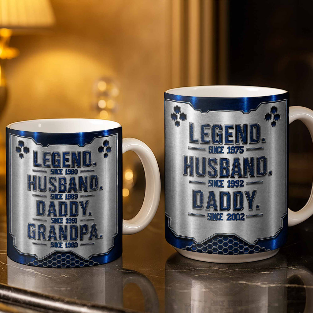 Personalized Honeycomb Coffee Mug Custom for Dad Husband Edge-to-edge Mug GradoCreations