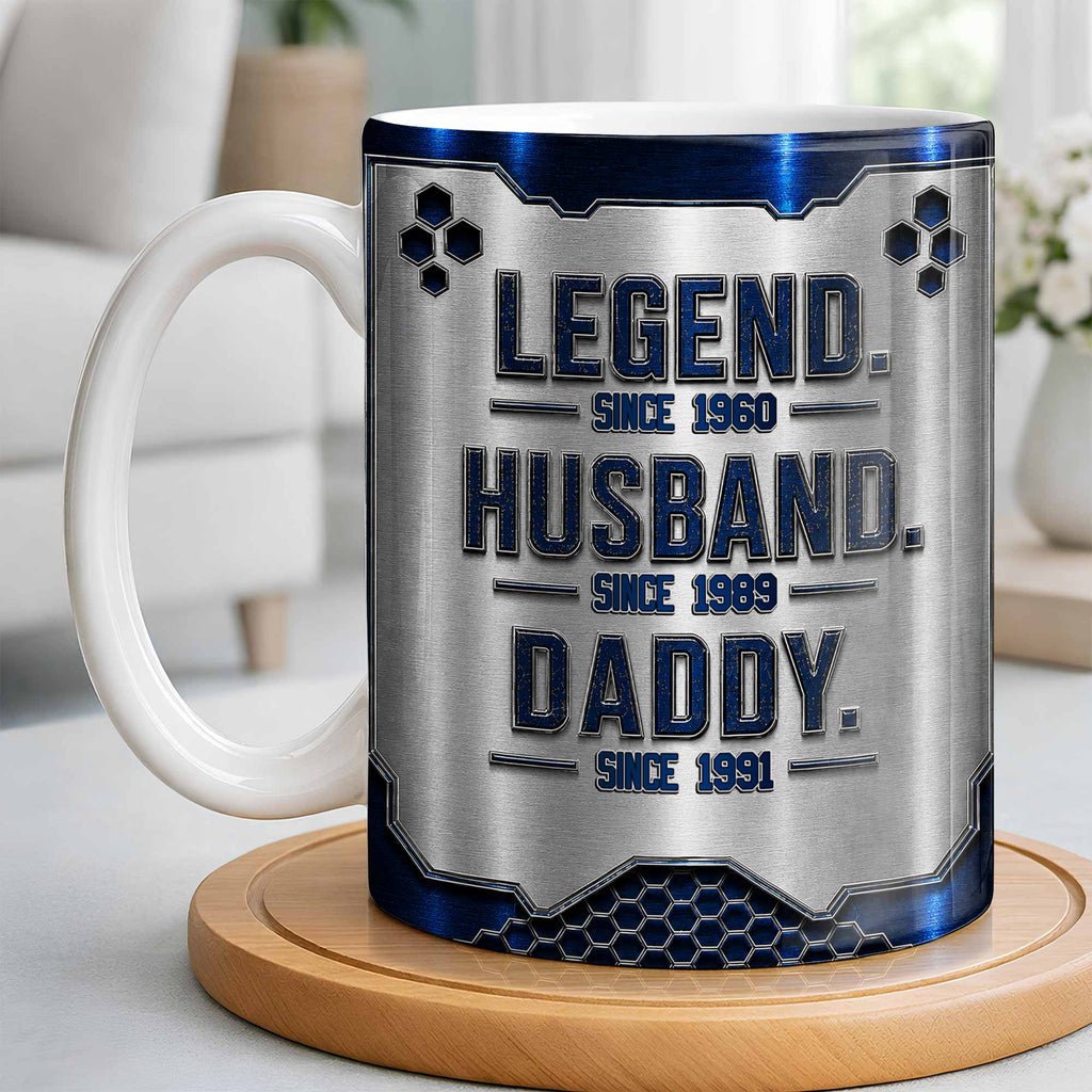 Personalized Honeycomb Coffee Mug Custom for Dad Husband Edge-to-edge Mug GradoCreations