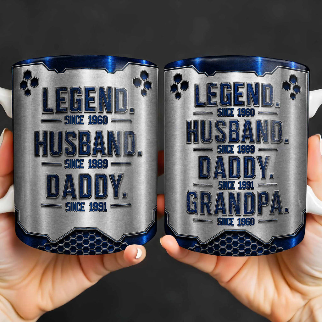 Personalized Honeycomb Coffee Mug Custom for Dad Husband Edge-to-edge Mug GradoCreations