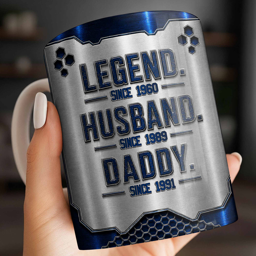 Personalized Honeycomb Coffee Mug Custom for Dad Husband Edge-to-edge Mug GradoCreations