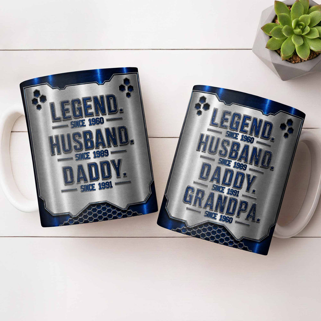Personalized Honeycomb Coffee Mug Custom for Dad Husband Edge-to-edge Mug GradoCreations