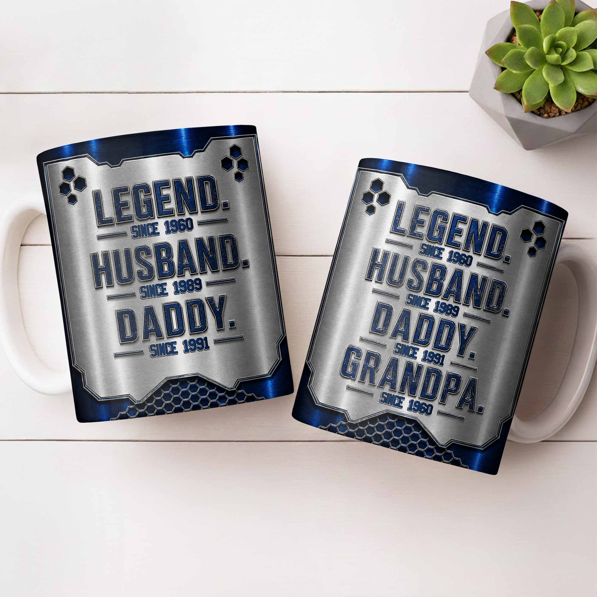 Personalized Honeycomb Coffee Mug Custom for Dad Husband Edge-to-edge Mug GradoCreations