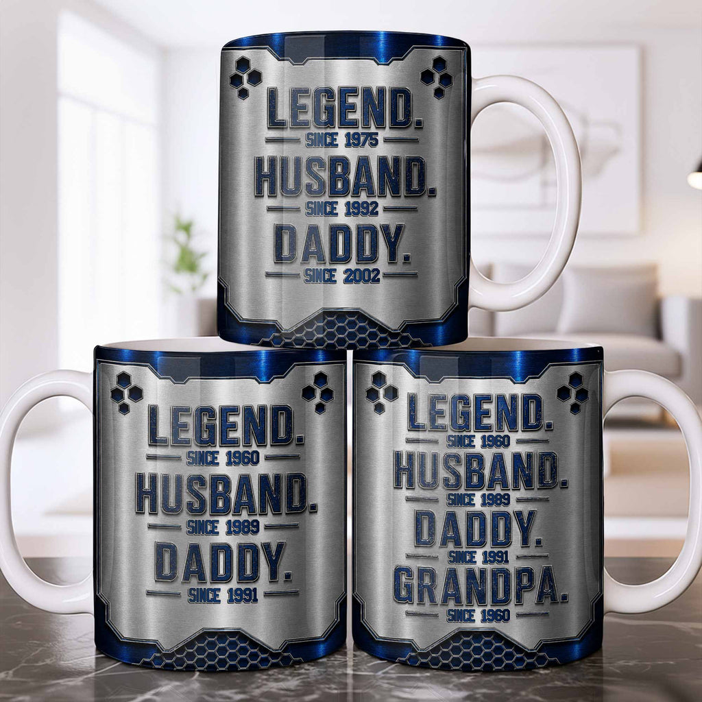 Personalized Honeycomb Coffee Mug Custom for Dad Husband Edge-to-edge Mug GradoCreations