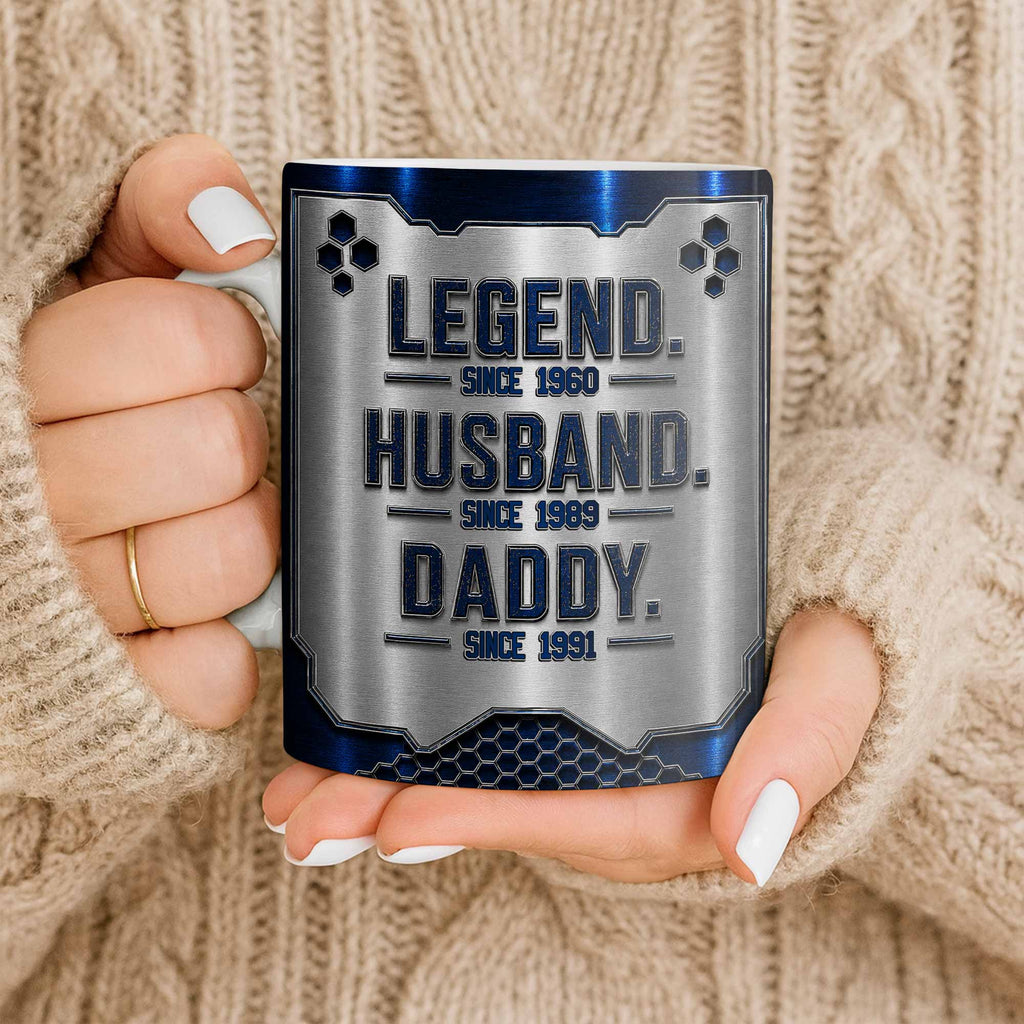 Personalized Honeycomb Coffee Mug Custom for Dad Husband Edge-to-edge Mug GradoCreations