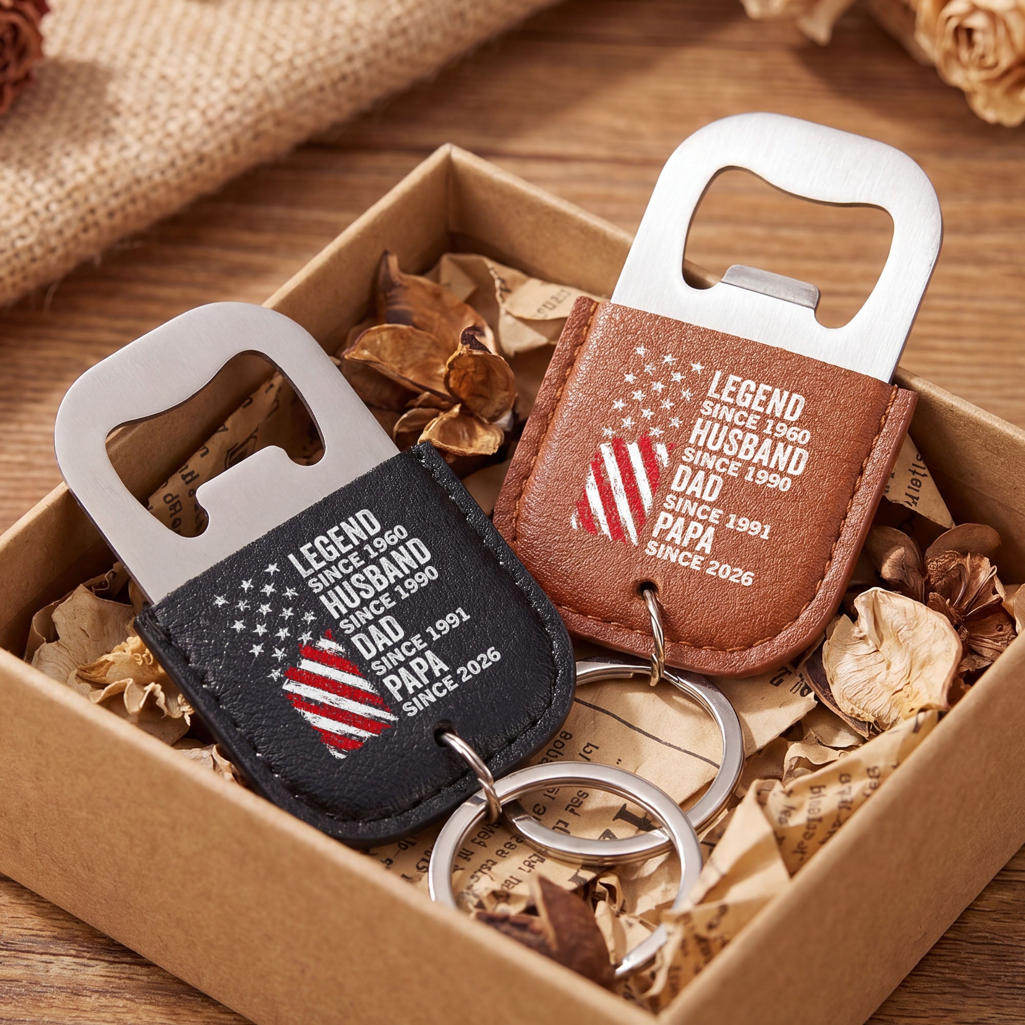 Personalized Leather Bottle Opener Keychain Gift for Dad Leather Bottle Opener Keychain GradoCreations