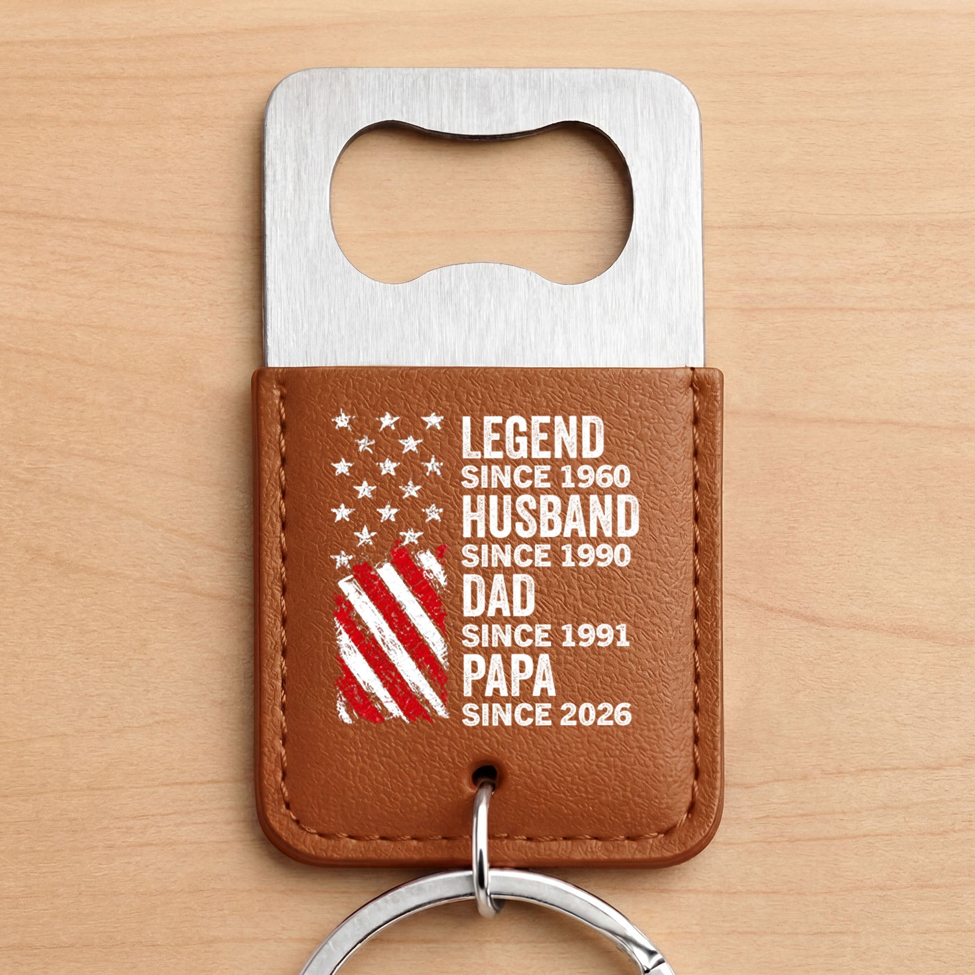 Personalized Leather Bottle Opener Keychain Gift for Dad Leather Bottle Opener Keychain GradoCreations
