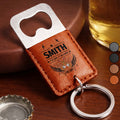 Personalized Leather Bottle Opener Keychain Custom Dad Gift Leather Bottle Opener Keychain GradoCreations