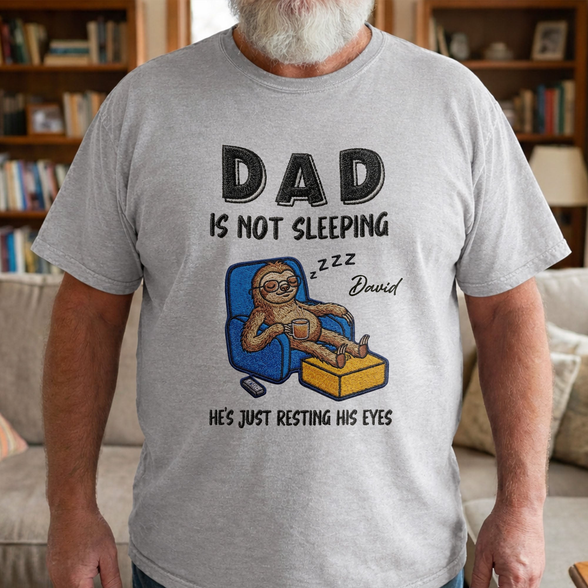 Personalized Unisex T-shirt Hoodie Gift for Dad - Custom Sloth Design Shirt GradoCreations