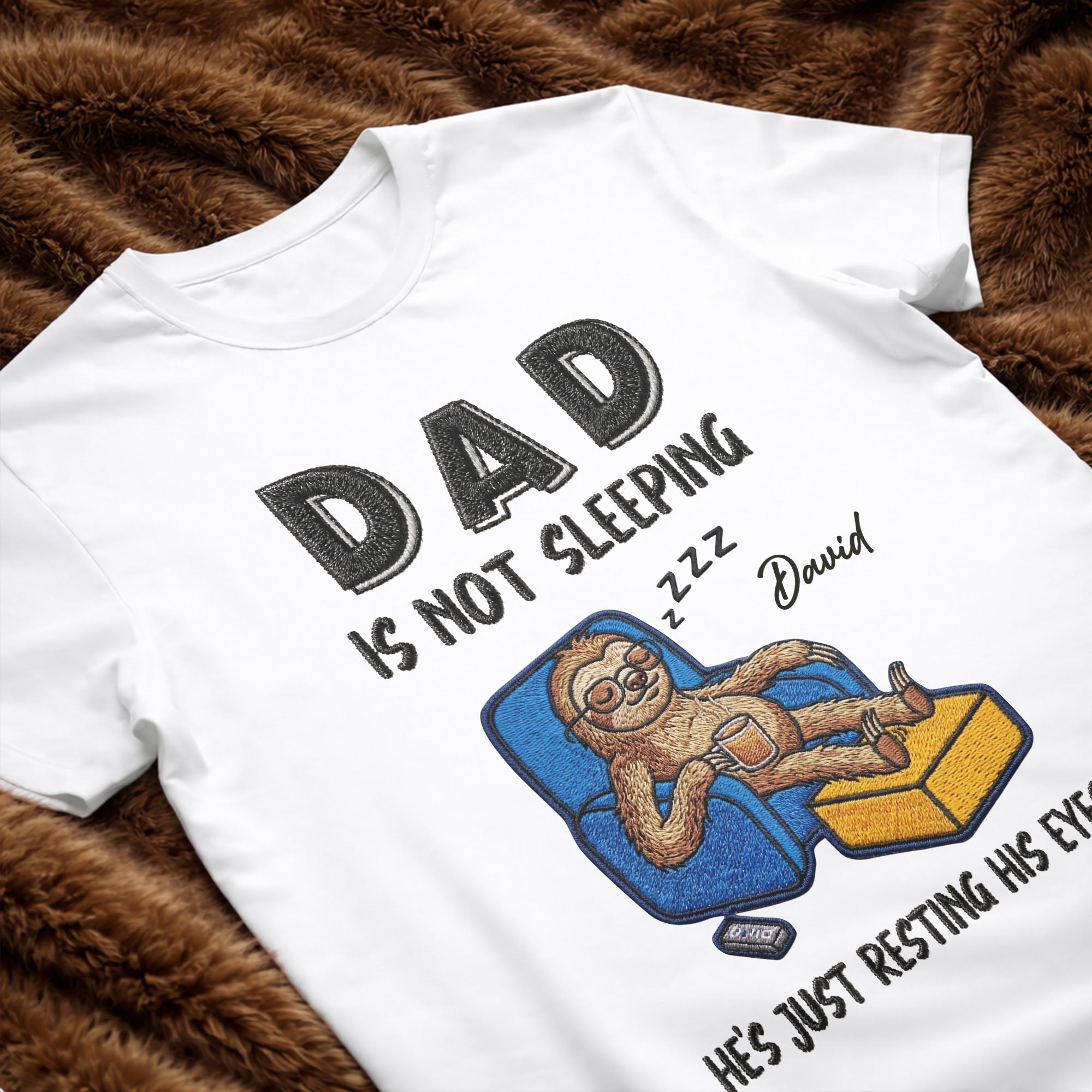 Personalized Unisex T-shirt Hoodie Gift for Dad - Custom Sloth Design Shirt GradoCreations