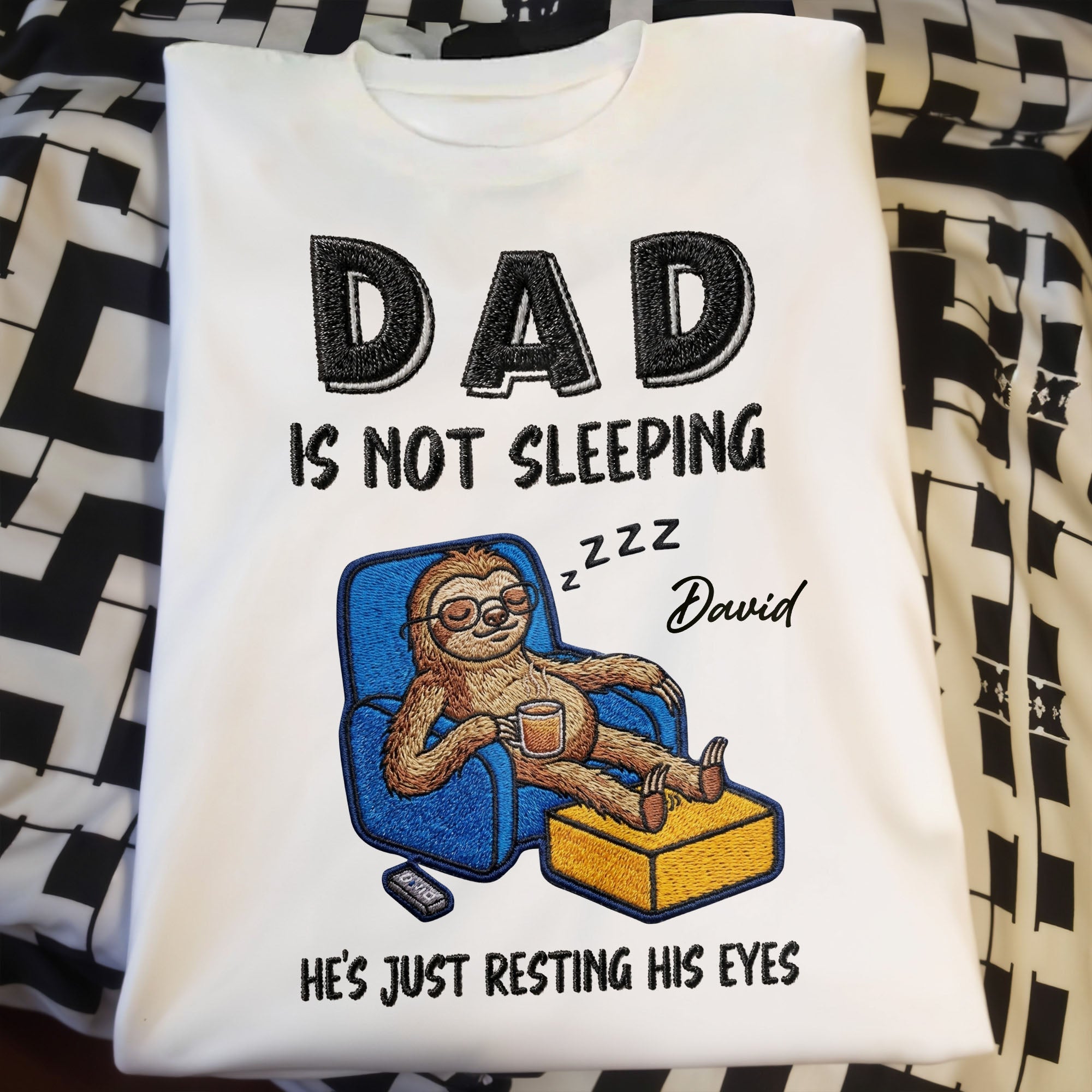 Personalized Unisex T-shirt Hoodie Gift for Dad - Custom Sloth Design Shirt GradoCreations