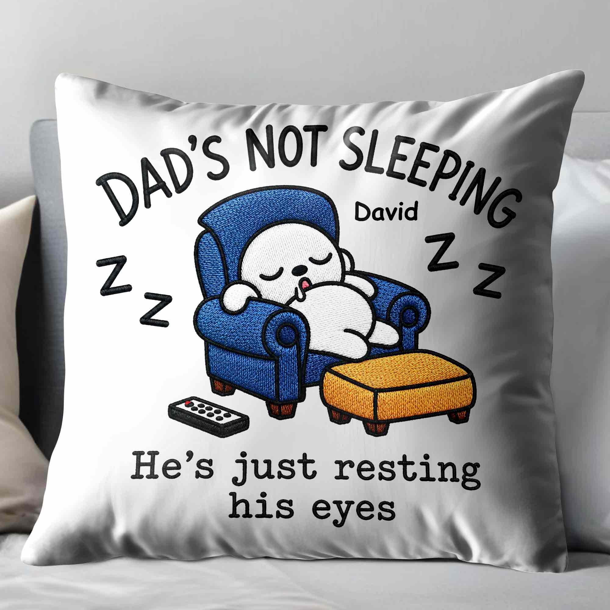 Personalized Custom Pillow for Dad Resting Eyes Gift Pillow GradoCreations