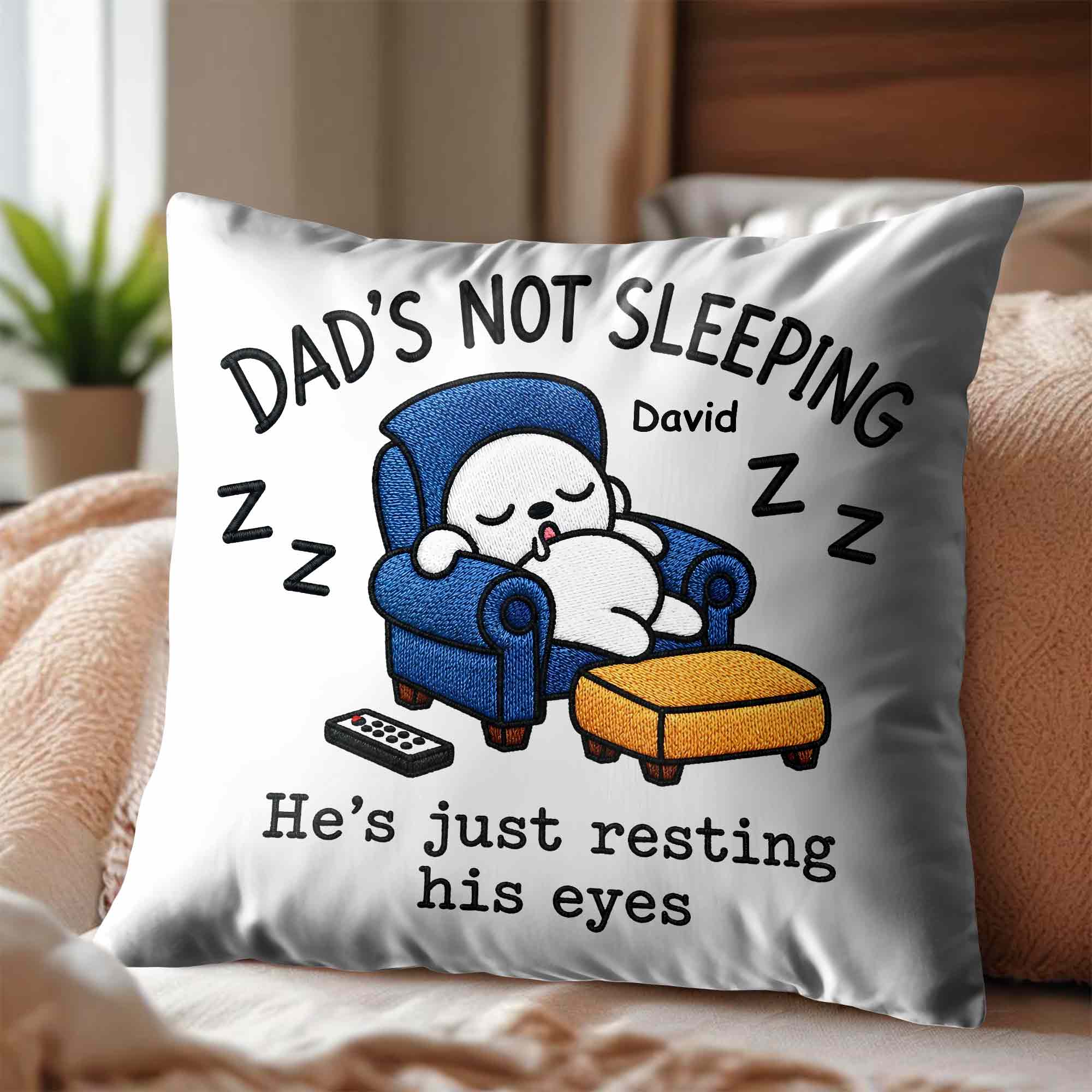 Personalized Custom Pillow for Dad Resting Eyes Gift Pillow GradoCreations